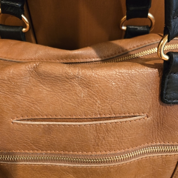 Hammitt Daniel Cognac/Black Leather Medium Handbag - Picture 2 of 16